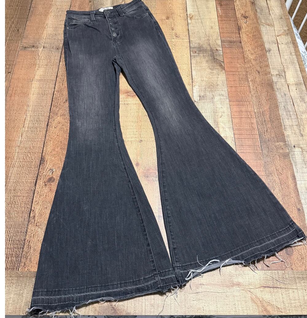 Free People Irreplaceable Hight Waist Flare Jeans Sz 27 Stretch Festival Boho